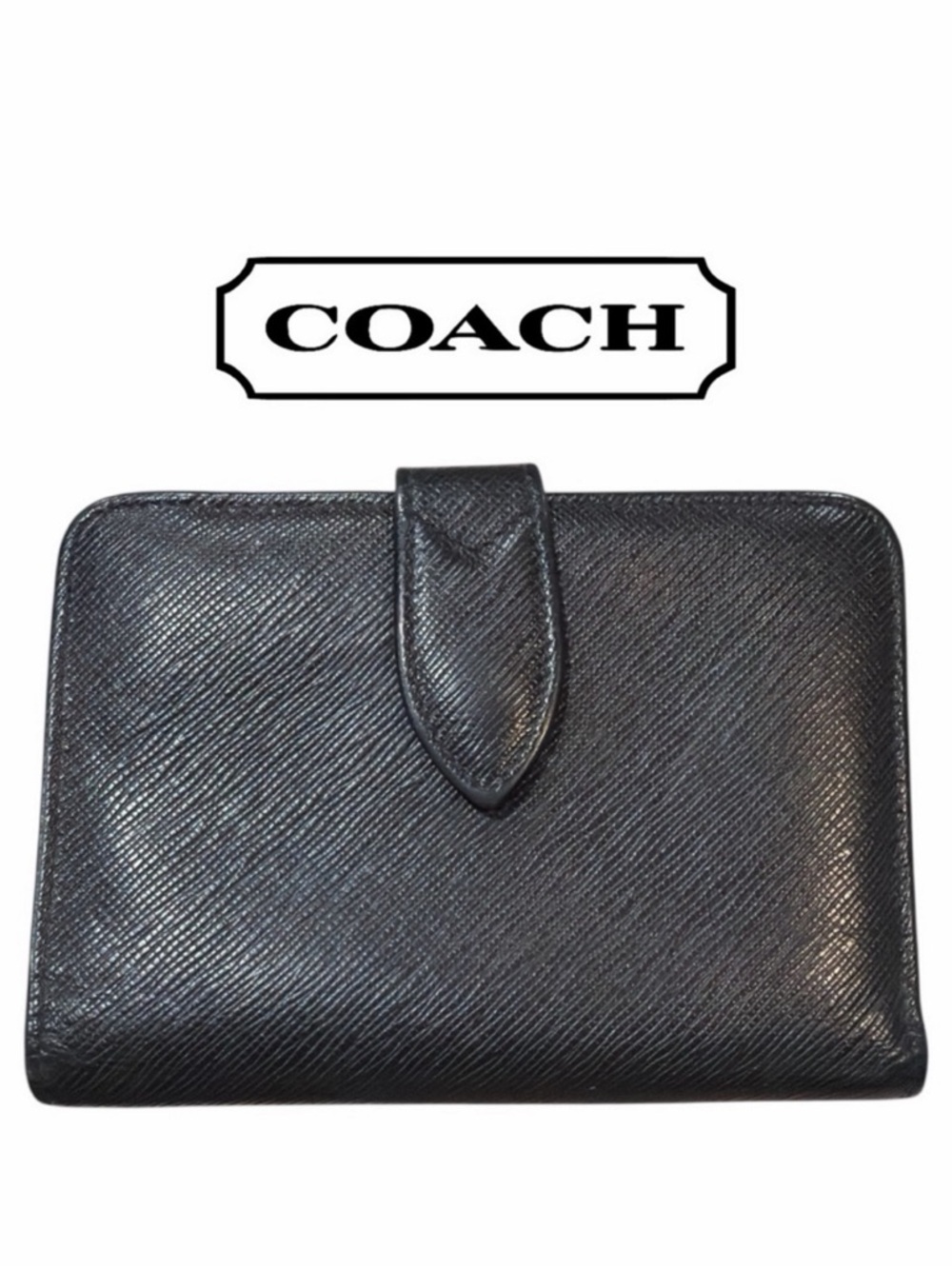 Coach VINTAGE Black Kisslock‎ Bifold Wallet